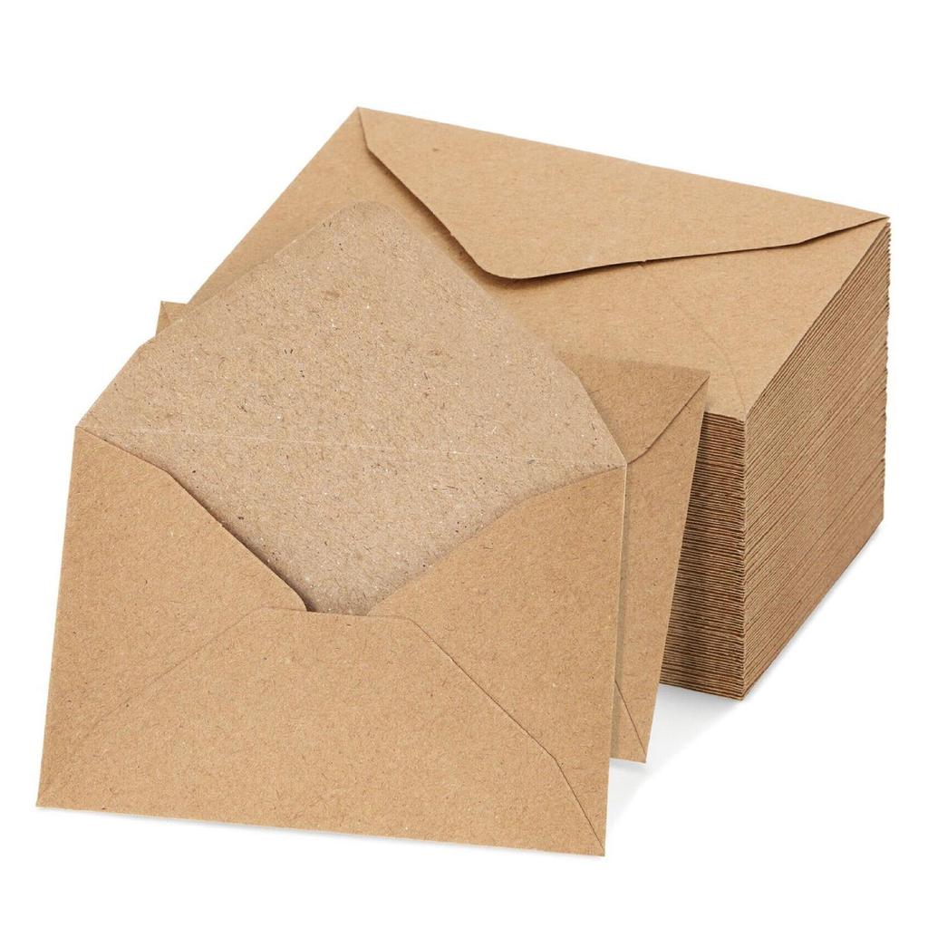 60 Pieces V Flap Envelopes Retro Blank Envelopes Invitation Envelopes Kraft Paper Envelopes Business Envelopes