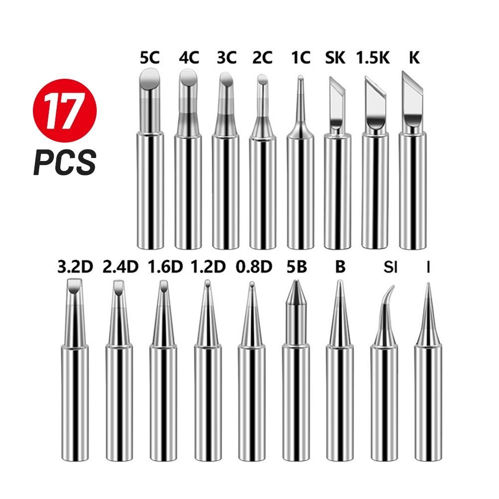 17Pcs  Free Soldering Iron Tip 900M-T For 936 Soldering Station