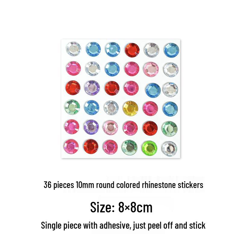 Gem Stickers: Kids' 3D Acrylic Crystal DIY Rhinestone Decorations, Colorful Cross-Border Designs for Girls