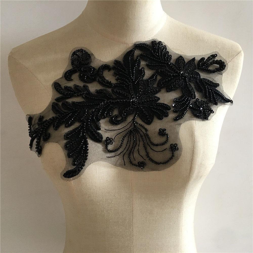 Black And White I Polyester Embroidery Bead Embroidery Sewing Lace Collar Diy Decorative Clothing Single Flower Accessories Clothing Accessories