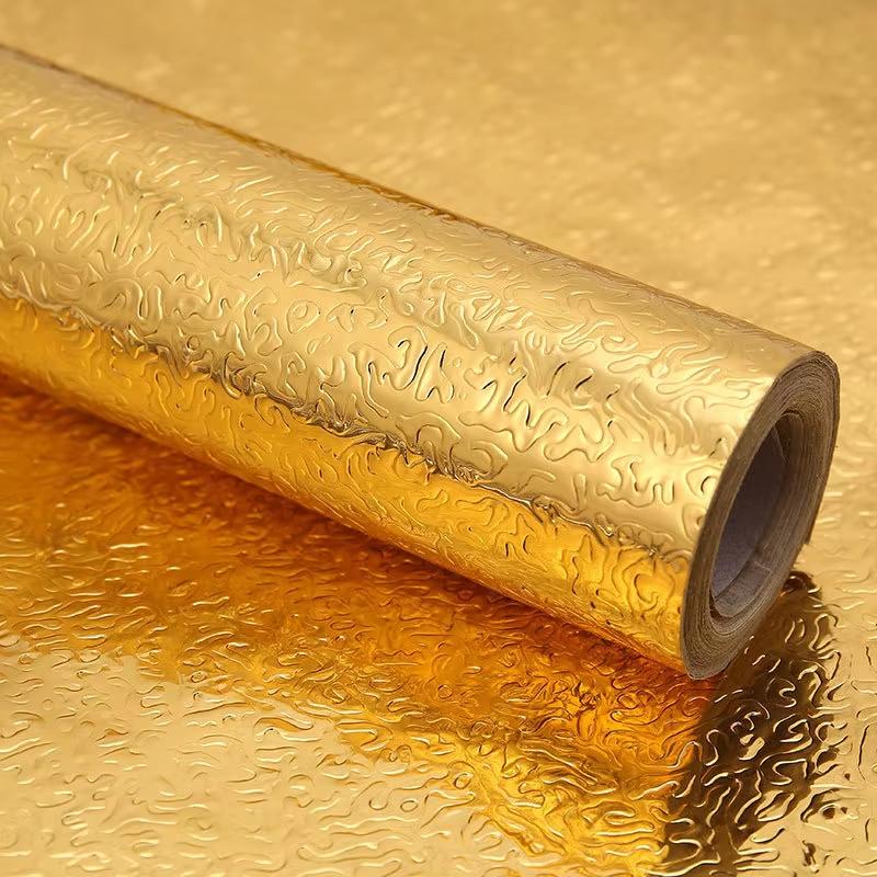 Kitchen  PVC Self-adhesive Oil Resistant Wallpaper Aluminum Foil Paper Drawer Moisture-Proof Thickened Waterproof