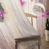 Red Flowers Planks Leaves Plant Chiffon Sheer Drapes for Living Room Bedroom Decoration Window S Curtain Panels Curtain