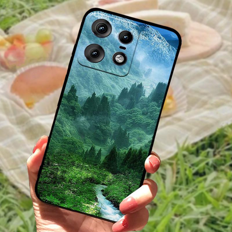 For Motorola Edge 50 Pro Case Fashion Marble Silicon Black Soft Bumper for Moto Edge 50 Pro Phone Cases Cartoon TPU Shells