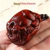 Rosewood Carved Pixiu Ornament: Gourd & Dragon Turtle Handicraft