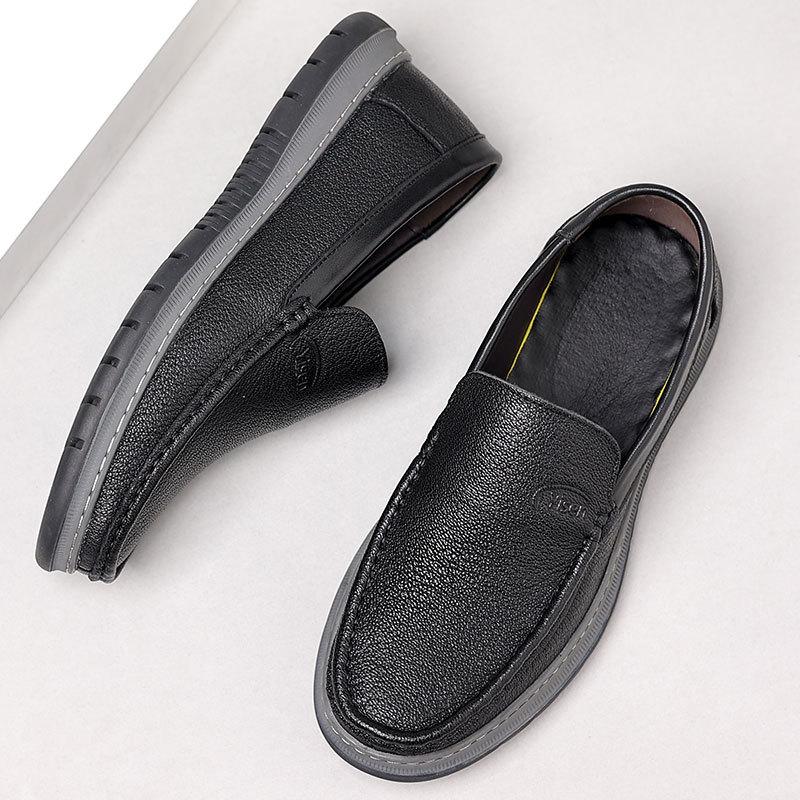 Autumn sheepskin beanie shoes men's soft-soled soft-faced leather foot-fitting casual shoes one-pedal driving loafers men's