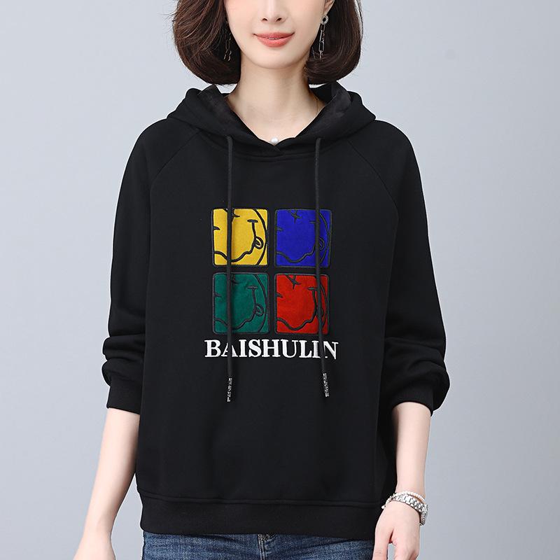 Women's Thickened Fleece Hoodie: 2024 New Autumn/Winter Korean Fashion Loose Fit