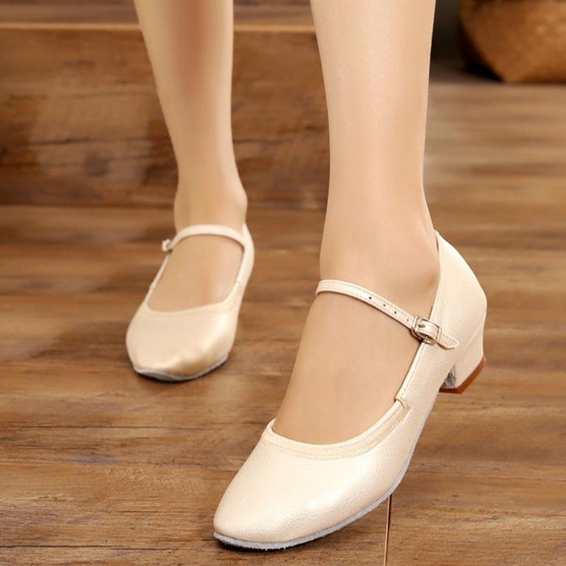 Modern Dance Shoes Women Girls Dancing Shoes Middle Heel  3.5CM 5CM Ballroom Suede Rubber Sole Latin Dance Shoes for Women