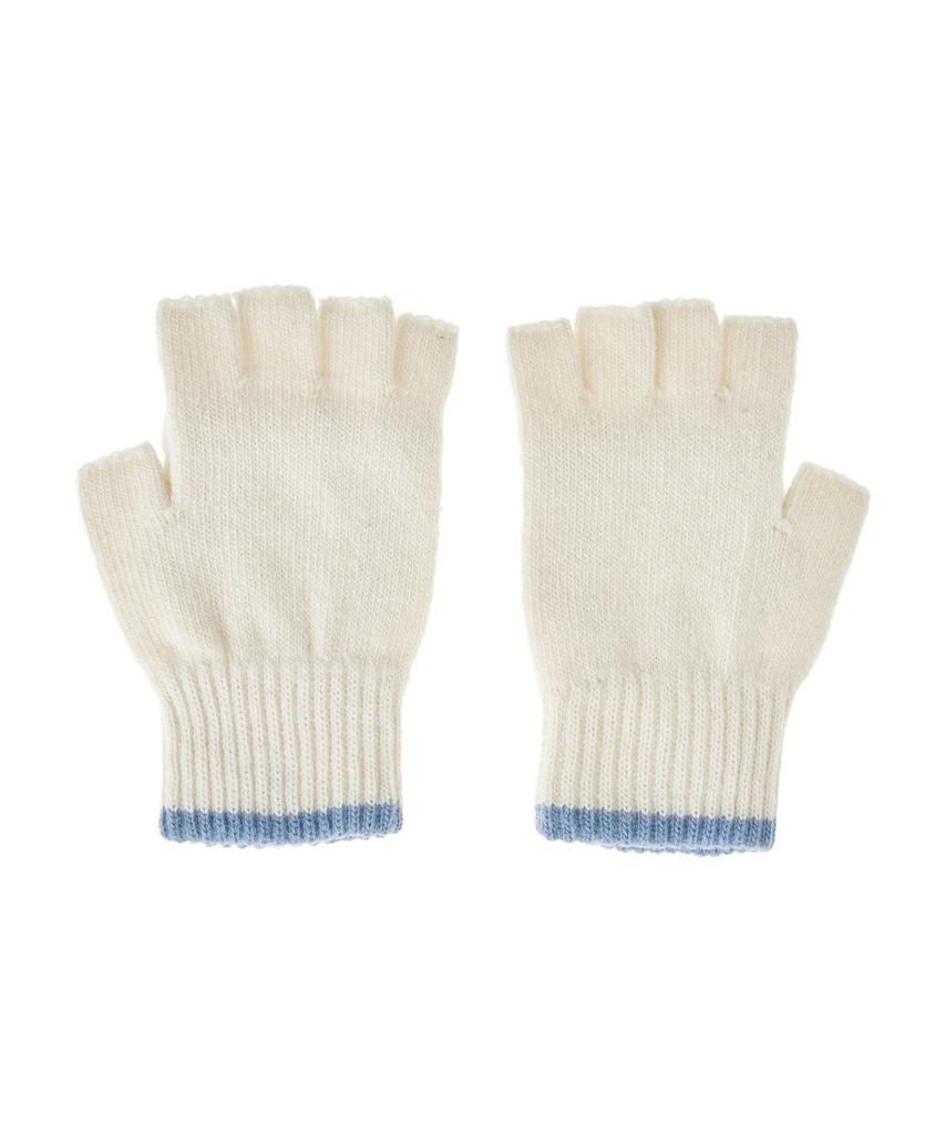 LEE Fingerless Knit Hand-Gathering Gloves Ivory