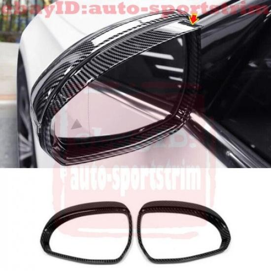 For 24 Benz E-Class Black carbon fiber ABS Side Rearview Mirror Visor Shade Rain