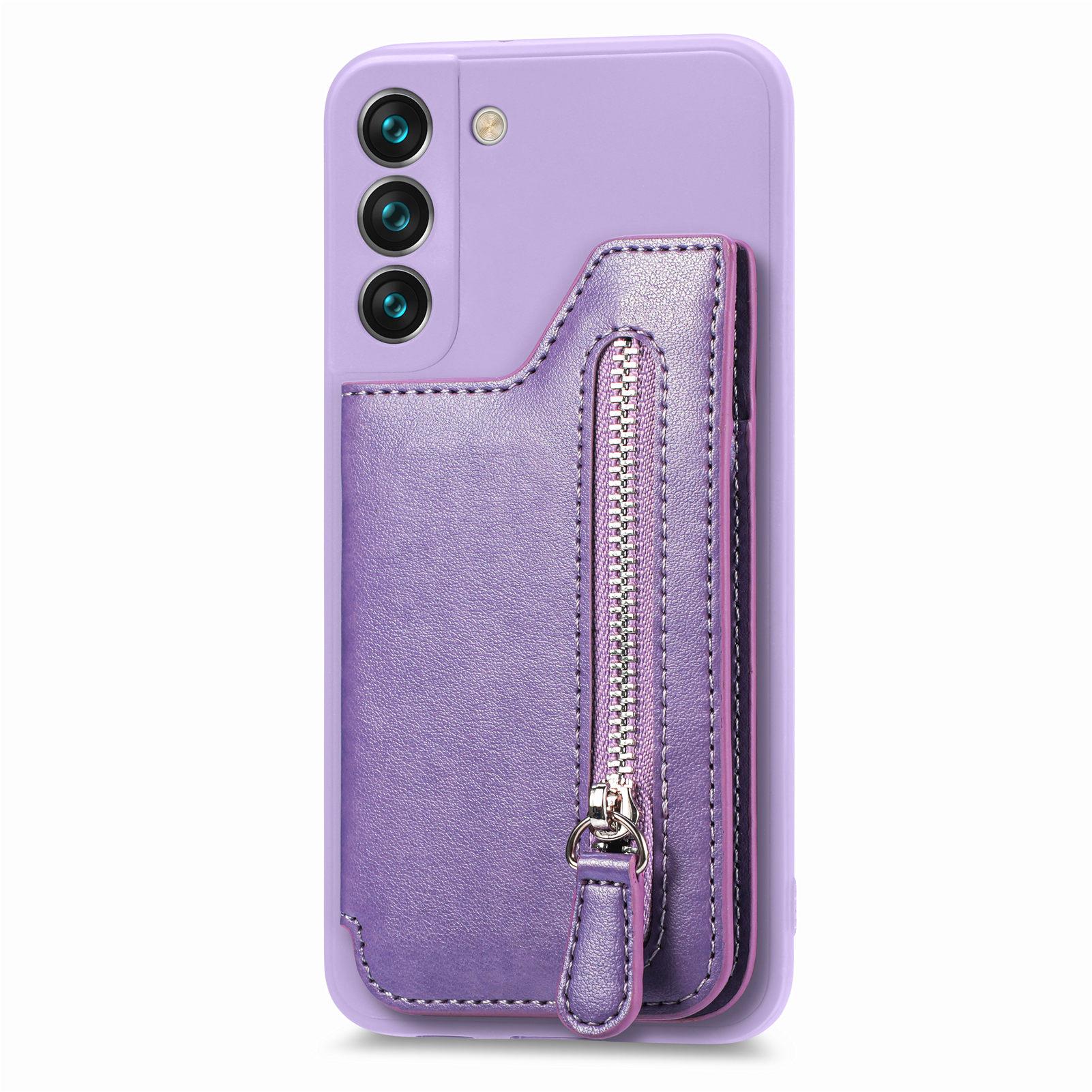 

Zipper Wallet Cards Solt Leather Case For Samsung Galaxy S25 Ultra S24 FE S23 Note20 A16 A26 A36 A56 A55 A15 Card Holder Cover For Note20Ultra фіолетовий