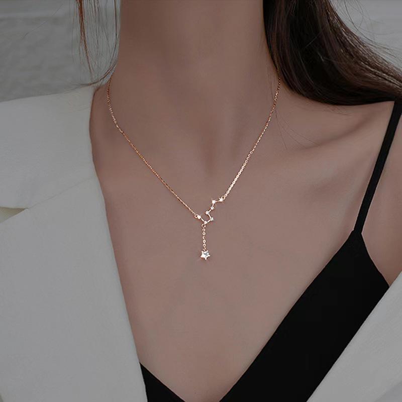 Big Dipper Star Tassel Necklace: Women's Cold Style, Niche Temperament, Simple Design Clavicle Chain