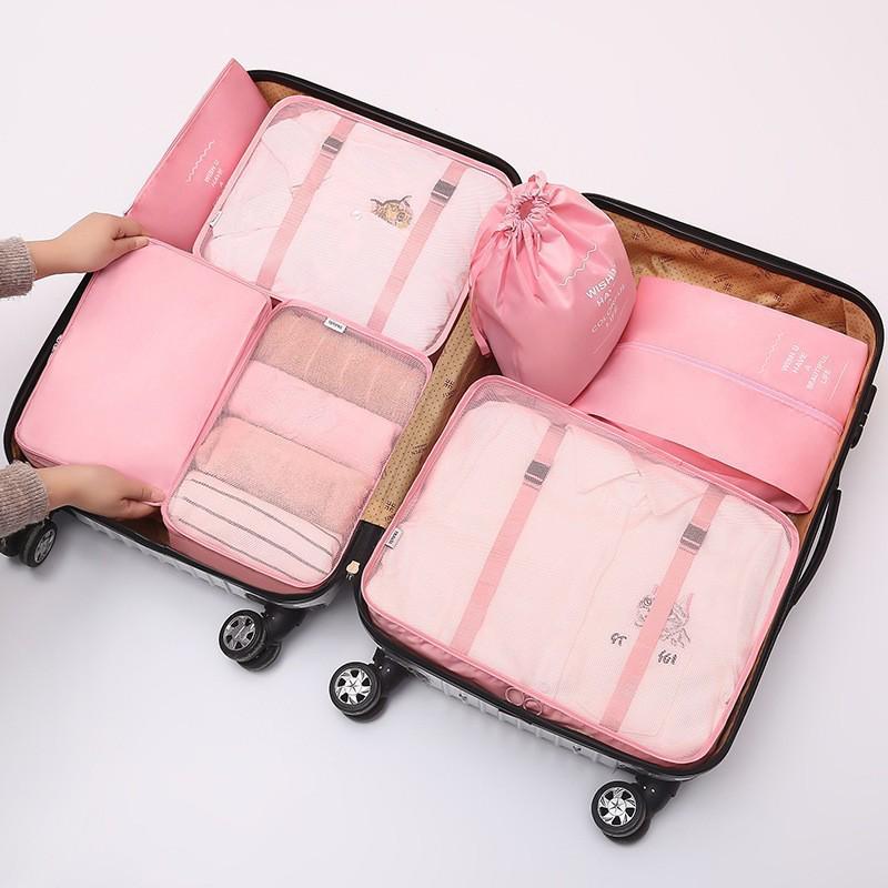 7-Piece Multifunctional Twill Travel Set for Clothes Organization