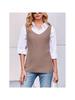 Women's Sleeveless V Neck Sweater Vest Loose Knit Cami Tank Top for Spring Summer