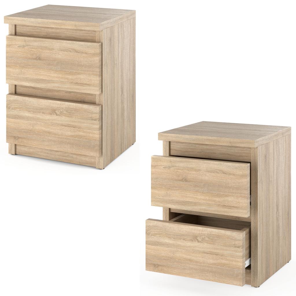 Sonoma Oak Nightstand 30 CM 2S Night Table Bedroom Furniture Chest of Drawers