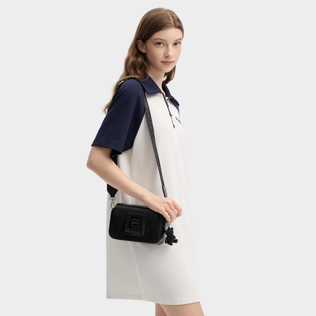 FILA Original Outdoor Casual Comfortable Polo Dress Women Dresses Cloud-Mushroom-White F11W439303FWT