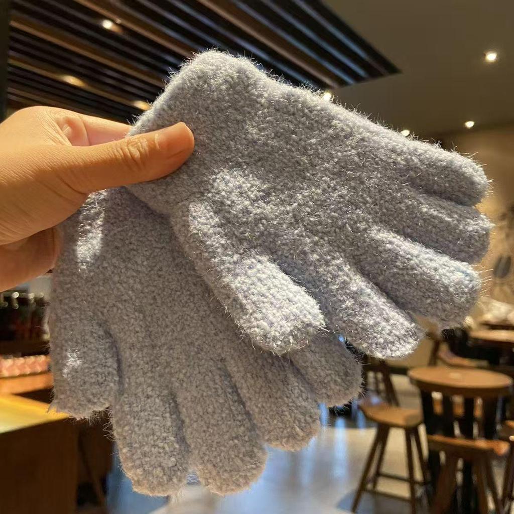 Warm Fleece-Lined Children's Gloves, Medium/Large, Ages 3-6, Thickened for Autumn/Winter, Cute Cold Protection for Students