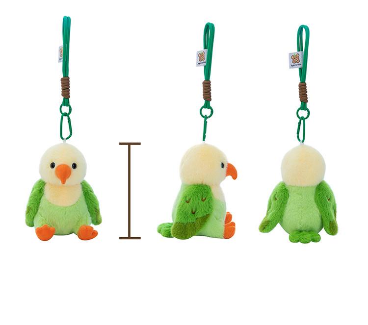 Small Plush Bird Keychain - Penguin & Parrot Figures Hanging Ornament