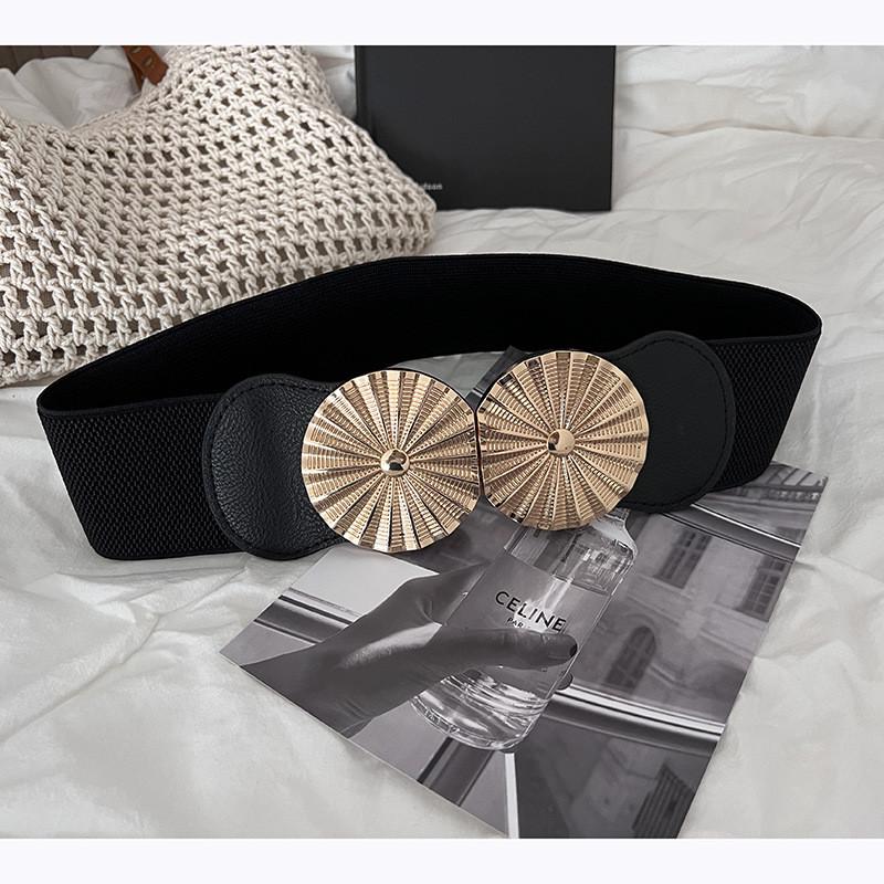 

Elastic Ladies Chic Belt With Hook Closure For Stylish Dress And Suit Combinations чёрный