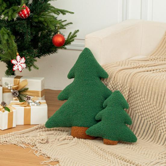 Christmas Tree Plush Pillow Doll Soft Xmas Tree Stuffed Throw Pillow Decorative Sofa Cushion Home Christmas Party Decor Gift