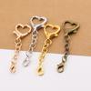 10Pcs Unique Alloy Heart Keyring Pendant Heart Shaped Clasp For Diy Projects