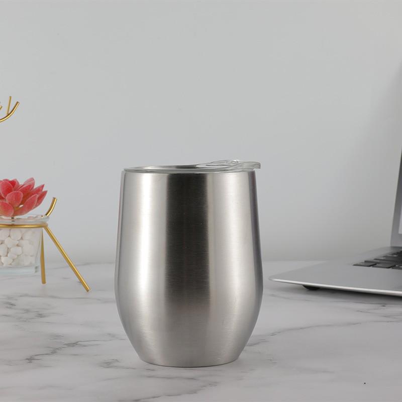 304 Stainless Steel Insulated Mug, 12oz Double Wall Eggshell Wine Glass, Keeps Drinks Warm or Cool. 12oz