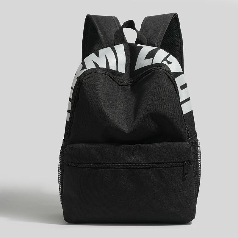 Solid color sports letter backpack simple commuter backpack college student large capacity lightweight class bag