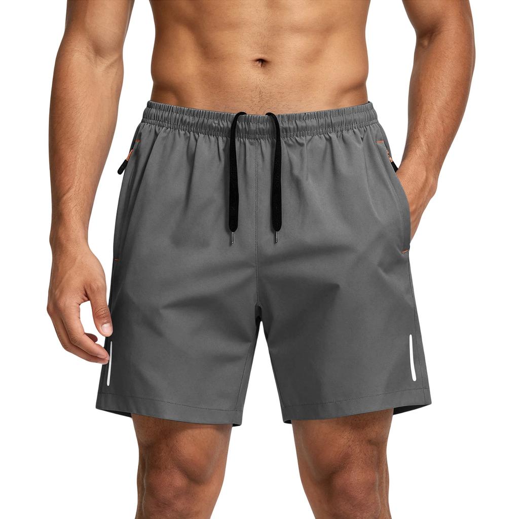 Men's Big Size Summer Quick Dry Beach Shorts Casual 5 Inch Sports Shorts Lightweight Breathable Elastic Waistband Drawstring