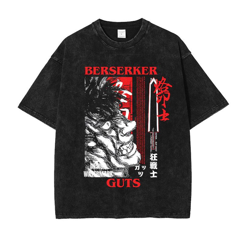 Berserk Manga Tričko Guts Grafické Tričko Pánské Dámské Oblečení Krátký Rukáv Trička Oversized Bavlněné Tričko