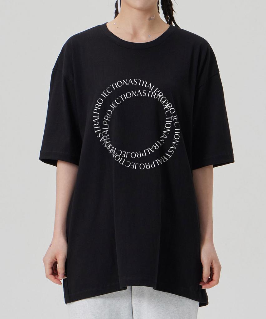 ASTRAL PROJECTION [Double Ring] Cotton Loose Fit Short Sleeve T-Shirt_Black