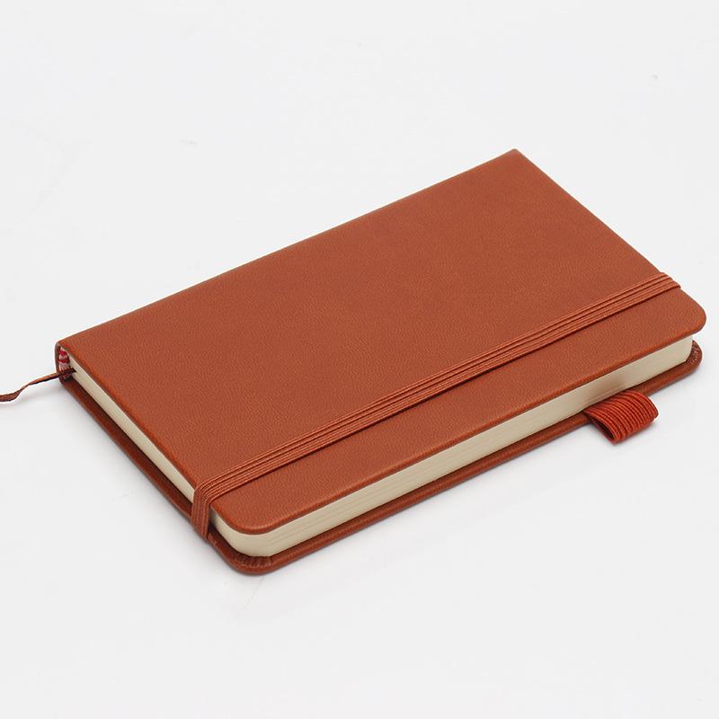 A6 Leather Cover Notebook with Lined Pages, Pocket Diary, Pen Holder & Elastic Band A6