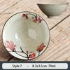 1PCS Chinese Traditional Ceramic Cone Teacup Anti Scaling Handmade Flowers Porcelain Tea Bowl Travel Meditation Cup Tea Set 70ml