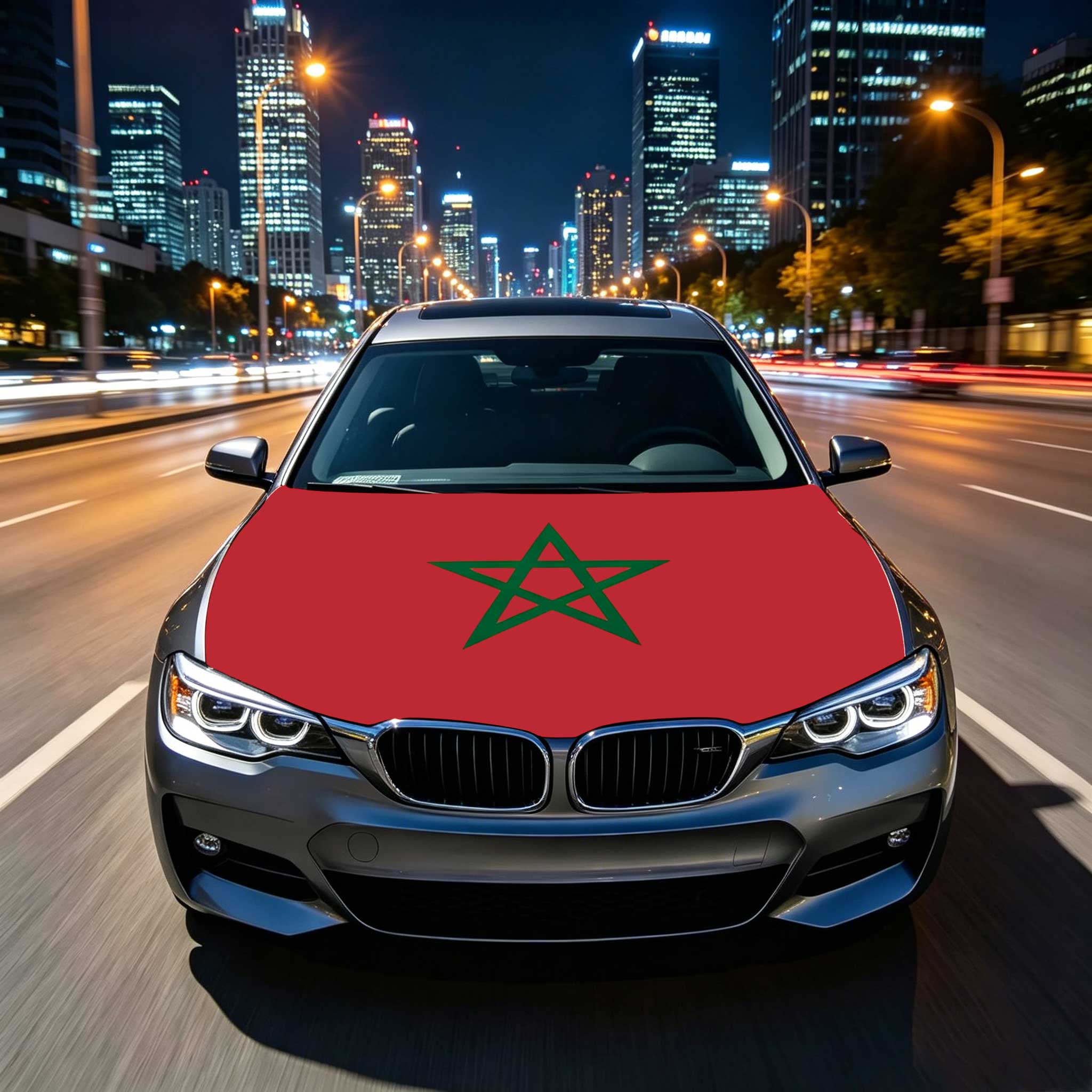3,8x5,3 Fuß Nationale Marokko Flagge Banner Auto Motorhaubenabdeckung Flagge Elastische Stoffe Motorabdeckung Für Dekoration 115x160cm-3.8x5.3ft red