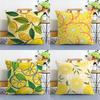 Lemon Fruit Pattern Pillow Case Plush Fabric Soft Double Sided Print Home Sofa High Quality Cushion Cover Throw