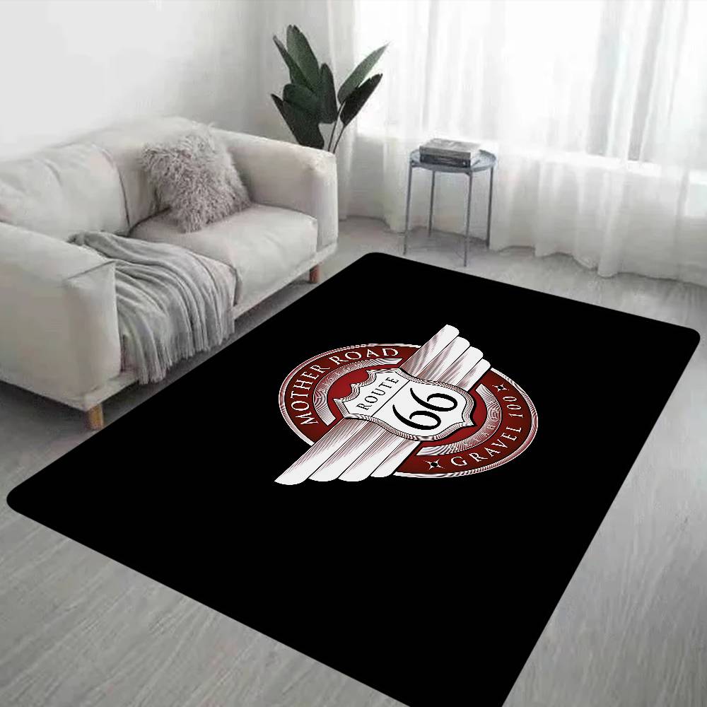 R-Route 66 Fashion Floor Mat Cheaper Anti-slip Modern Living Room Balcony Printed Bedside Mats