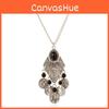 Vintage Geometric Coin Necklace With Rhinestone Embellishments For Unisex Fashion