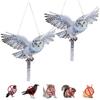 Bird Scare Owl Decors with Mirror Like Strips and Bells for Garage and Roof Defense
