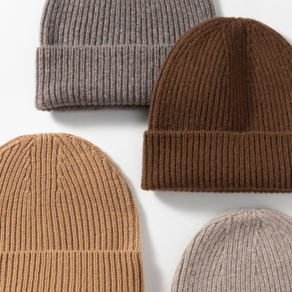 Winter New Solid Color 100% Pure Wool Knitted Hat, High-End And Versatile, Warm Woolen Hat For Men And Women