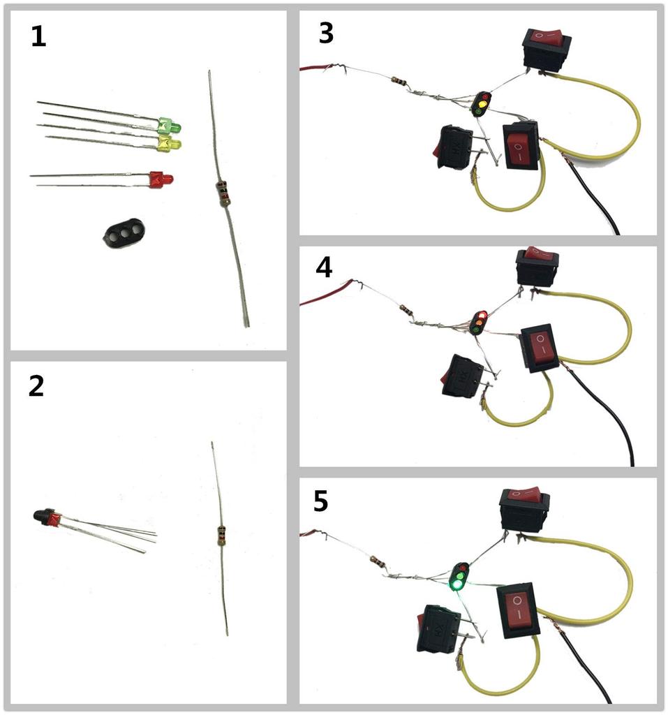 Scenery Collection LED Traffic Signal for Railway Building Scenery DIY Built-in Lights, 3-Light Type, 10-Pack, Models, Models, Dioramas, Collection,