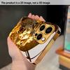 Lion pattern electroplated glass phone case suitable for iPhone 17 16 15 14 13 12 11 Pro/Max/Plus shockproof back cover