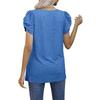 Spring and Summer New Solid Color Simple Twist V-neck Short-sleeved T-shirt Bottoming Shirt for Women