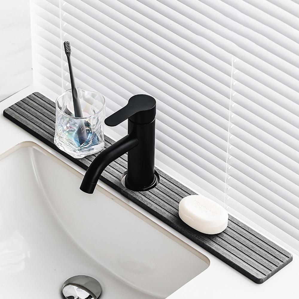 1Pairs Super Absorbent Stone Faucet Mat Quick Dry Drainage Mat Sink Splash Guard  for Kitchen Sink