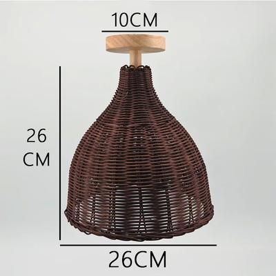 Rattan Ceiling Lamp Lampshade Durable Woven Hanging Light Cover Decorative Lamp Shade Practical Household Light Cover