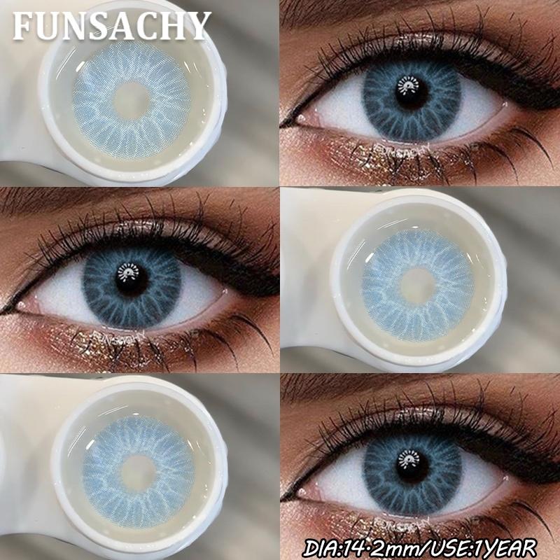 

FUNSACHY 1 Pair Natural Brown Big Eyes Color Contact Lenses for Eyes Blue Beauty Pupils Gray Lens Contacts Fast Shipping Yearly 0