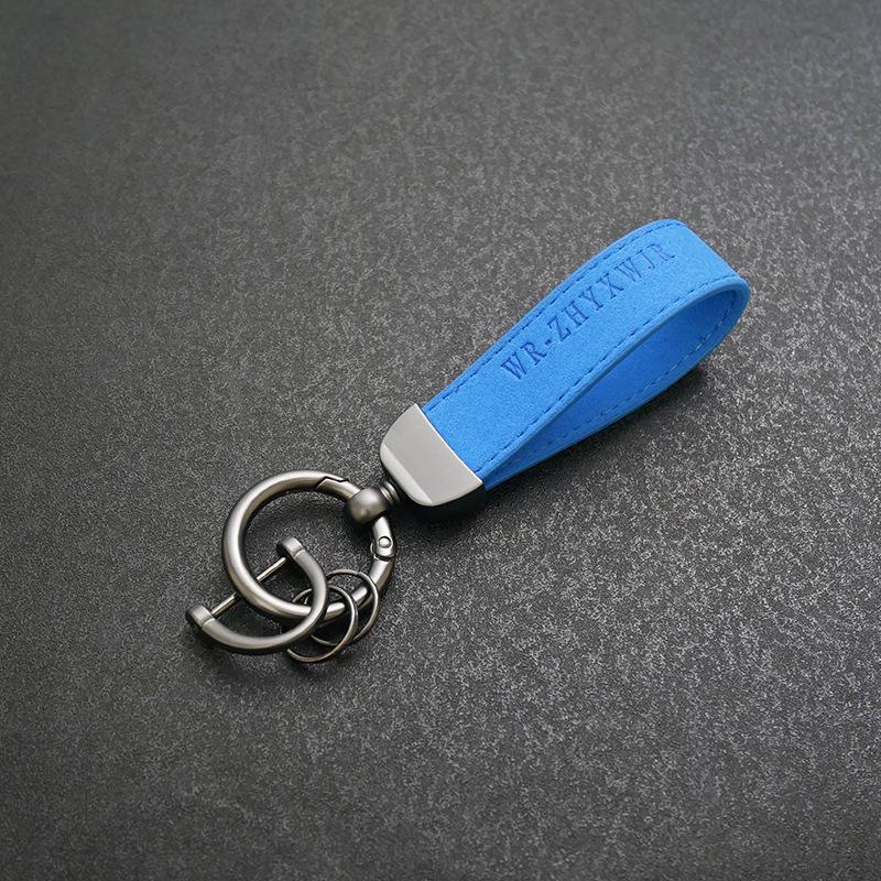 American-Style Suede Car Logo Keychain Pendants for Men & Women - Personalized Anti-Lost Key Rings