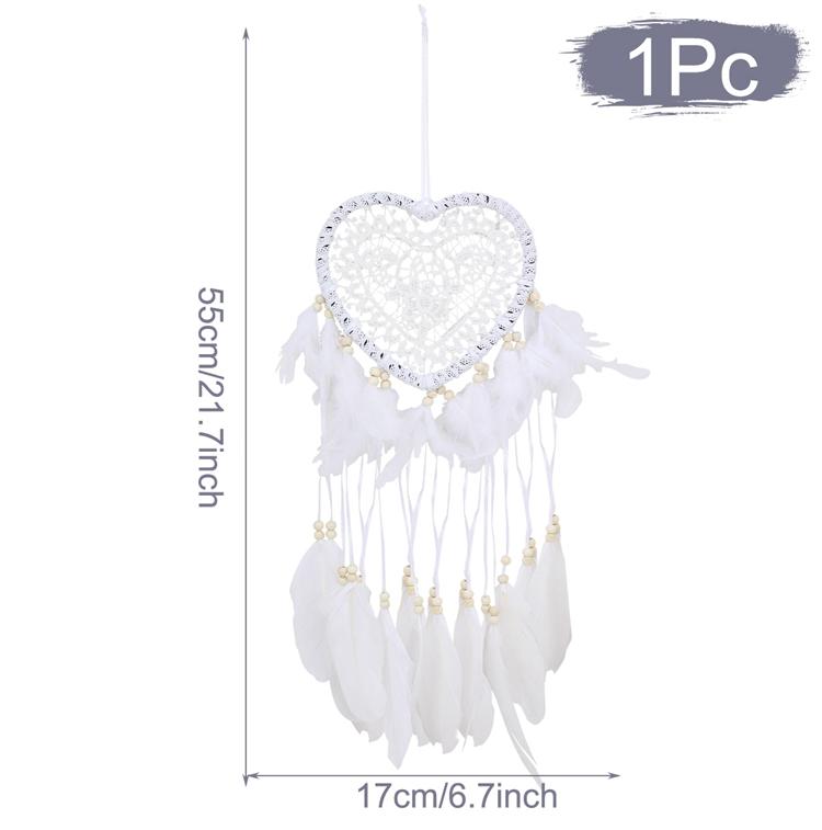 

Белый Ловец снов Сердце ручной работы Вязаный Ловец снов Домашнее украшение Подвесной подарок на день рождения Украшение для дома