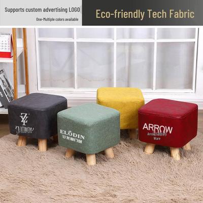 Tech Fabric Shoe-Changing Solid Wood Sofa Stool – Customizable with Logo or Engraved Words, Ideal for Activities or Gifts