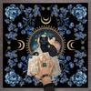 Blumenkatzenmuster Tarot-Tischdecke Astrologie Hexerei Decktuch Wanddekoration