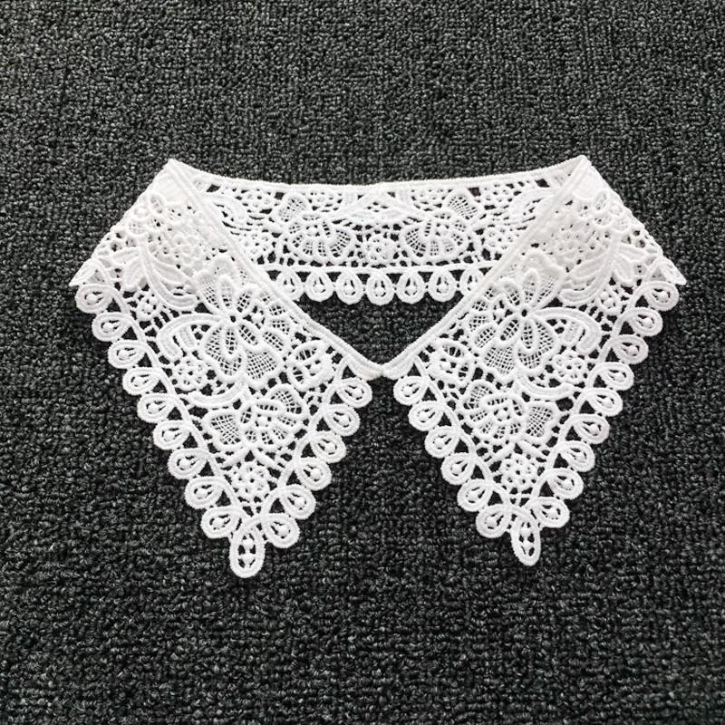 

Кружевной вырез, съемный фальшивый воротник, сделай сам, дышащий шарф на шею, цветок, милый, полый, удобная нашивка 1 Piece