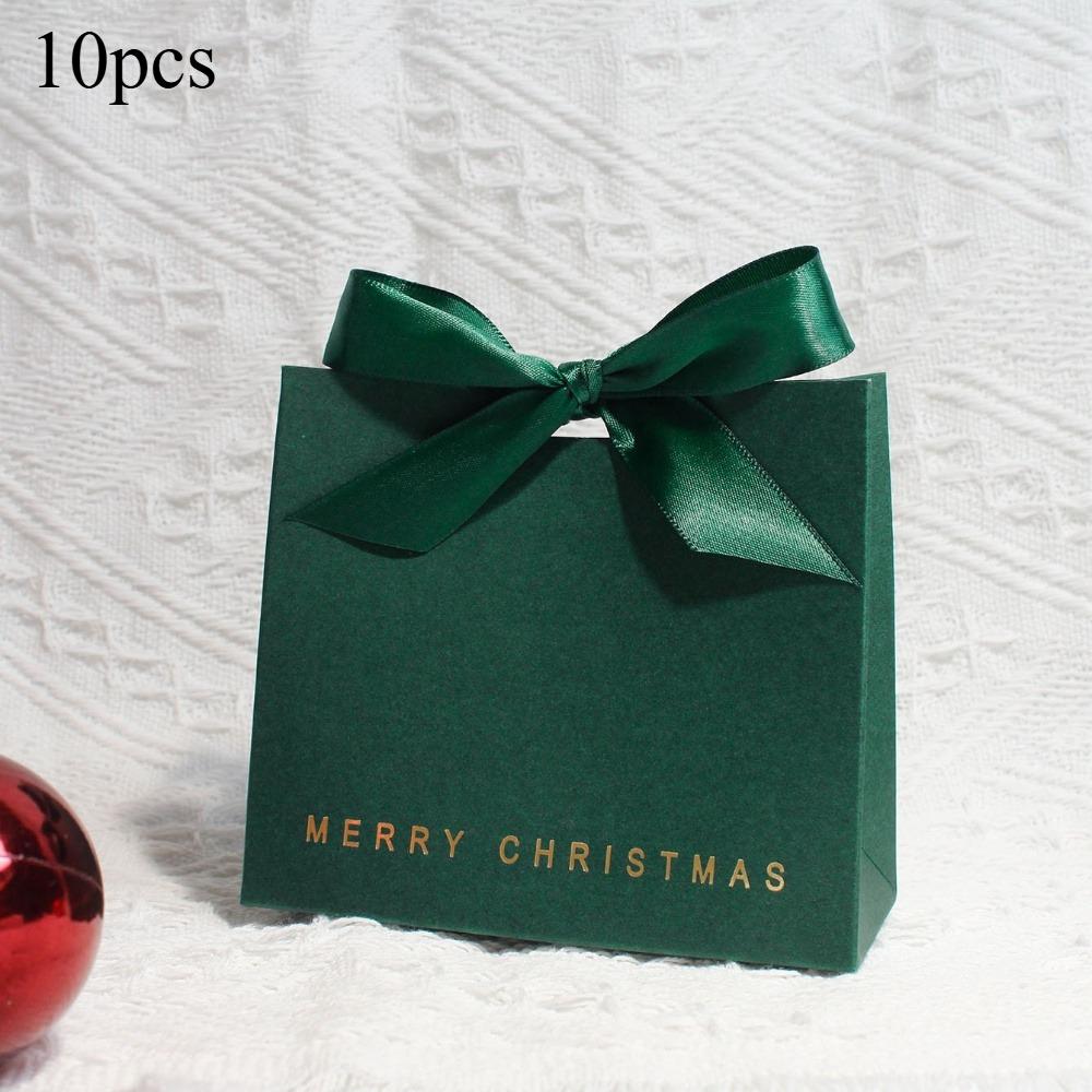 10pcs Gift Box with Ribbon Bow Premium Paper Durable Holiday Presents Festival Decorations Ideal for Family Friends