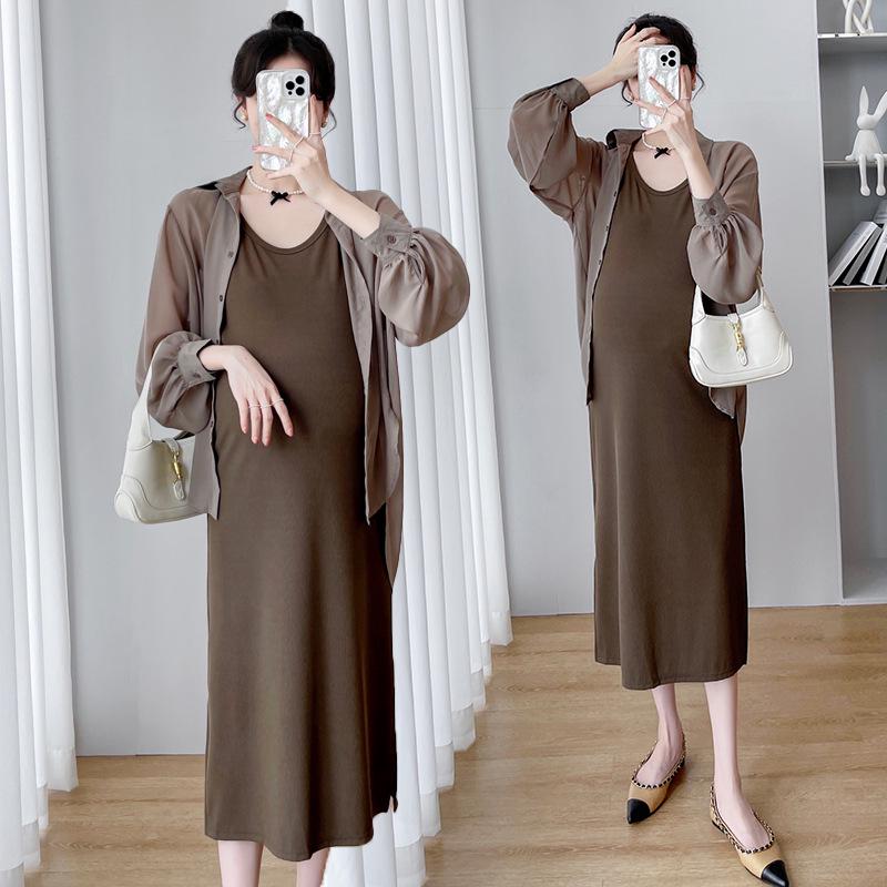 Summer Maternity Sun Protection Set: Jacket & Camisole Dress L